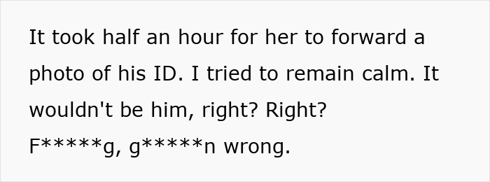 Text excerpt describing a woman discovering her husband&rsquo;s affair baby while setting up a WIC profile at work.