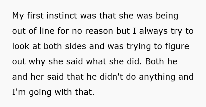 Text excerpt describing a woman forbidding her brother-in-law from talking to her despite the impact on seeing her nephew.