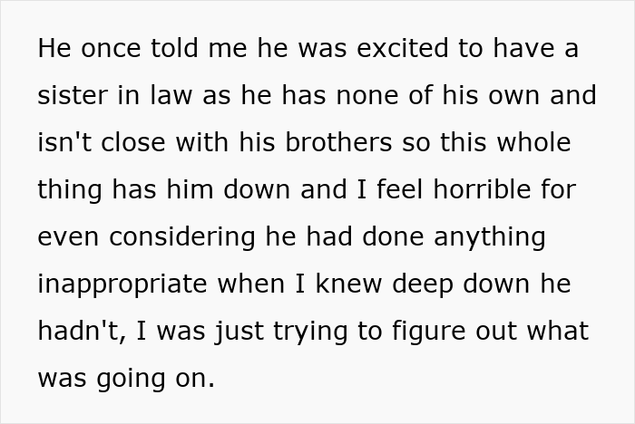 Text excerpt from woman forbidding BIL to talk to her, causing tension despite nephew involvement and unclear reasons behind decision