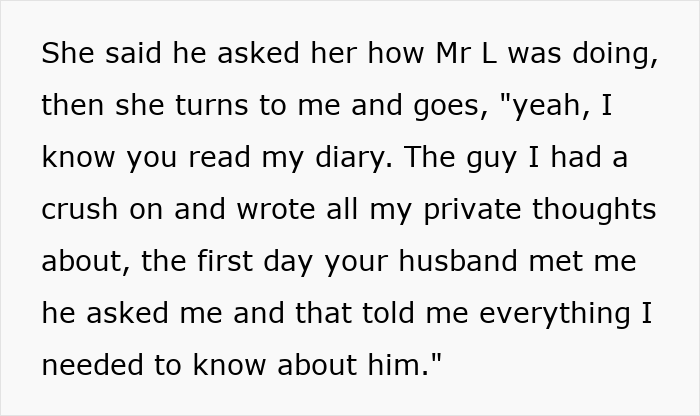 Text excerpt discussing a woman forbidding her brother-in-law from talking to her despite seeing her nephew less.