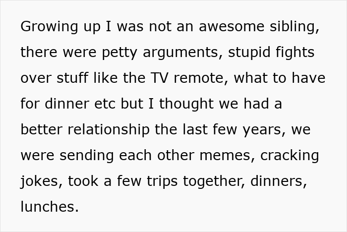 Text about woman forbidding BIL from talking to her, causing distance despite nephew relationship, without explaining reasons.