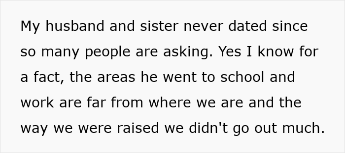 Text showing a woman forbidding her brother-in-law from talking to her, even if it means seeing her nephew less.