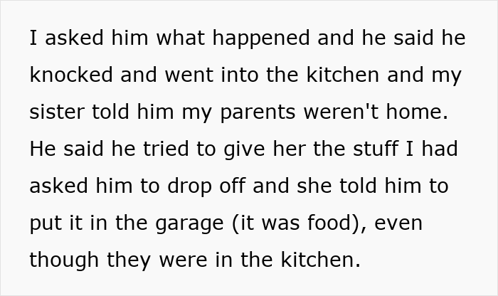 Text excerpt discussing a woman forbidding her brother-in-law from talking to her, impacting nephew visits.