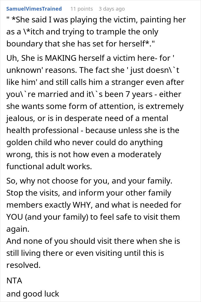 Text post discussing a woman forbidding her brother-in-law from talking to her, risking less nephew contact.