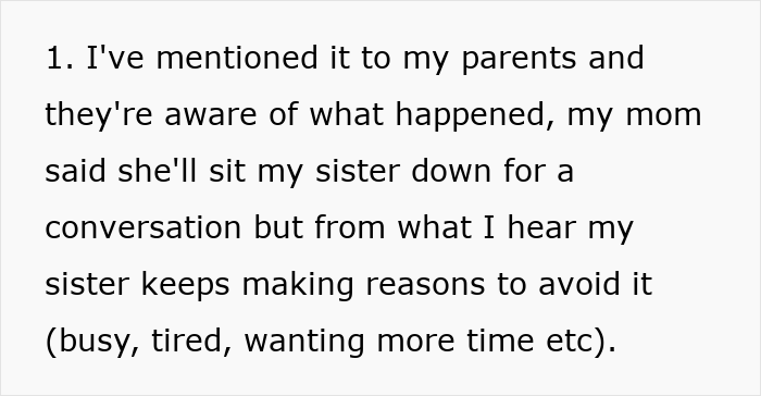 Text excerpt discussing a woman forbidding her brother-in-law from talking to her despite seeing her nephew less, without explanation.