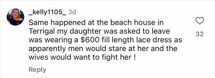 TikTok comment about woman told to cover up at pub exposing double standards in dress code enforcement.