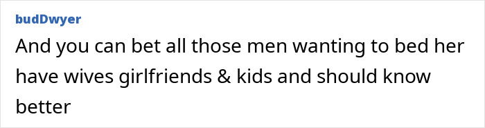 Comment about woman’s male co-workers placing bets on who would sleep with her, highlighting workplace harassment concerns. Comment about woman’s male co-workers placing bets on who would sleep with her, highlighting workplace harassment concerns.