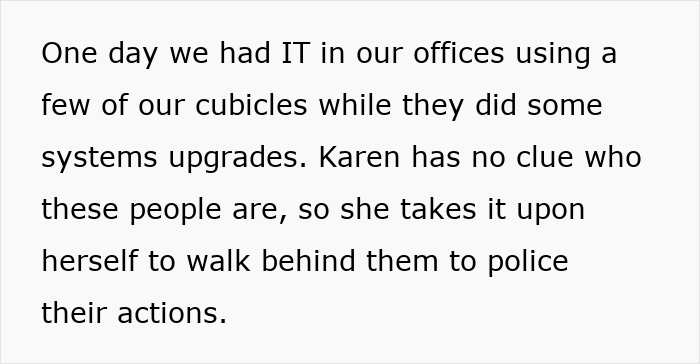 Office Karen watching IT colleagues closely in the office as karma unfolds amid workplace tension and supervision. Office Karen watching IT colleagues closely in the office as karma unfolds amid workplace tension and supervision.