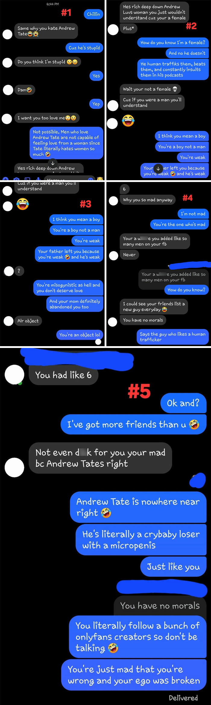 Chat screenshots showing women serving brutal comebacks to creepy men, highlighting sharp replies and confident responses.