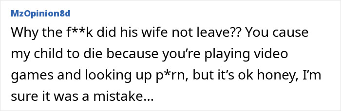 Text post criticizing a father for watching adult videos while his 2-year-old daughter passed away in a hot car.