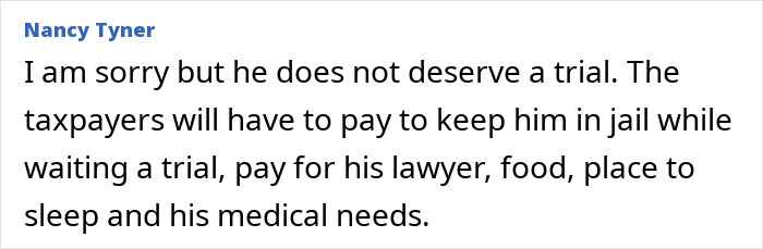 Text comment by Nancy Tyner expressing opinion that a missing brother found alive case should not have a trial to save taxpayer costs.