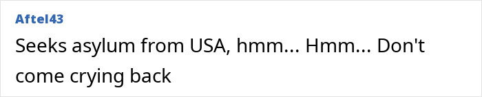 Comment on a post about a German activist known as Anti-Greta seeking asylum in the US after Elon Musk's encouragement.