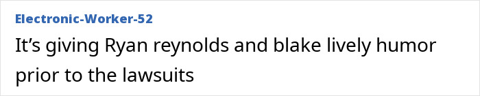 Text post reading It&rsquo;s giving Ryan Reynolds and Blake Lively humor prior to the lawsuits discussing Kristen Bell and Dax Shepard blackout fights and toxic marriage issues.