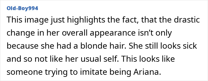 Ariana Grande with dramatic new look featuring blonde hair, facing backlash from fans over her altered appearance.