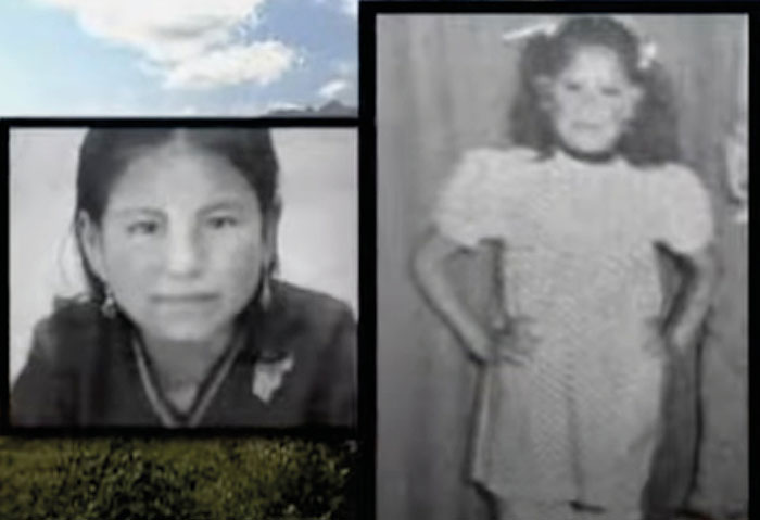 Black and white photos of two young girls, related to the case of the monster who strangled over 100 young girls.