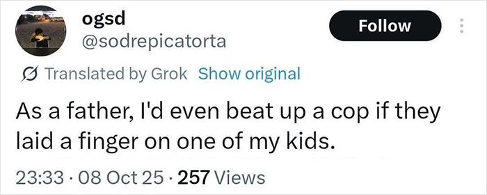 Screenshot of a tweet expressing strong protection of children, reflecting the theme children come first in a viral debate.