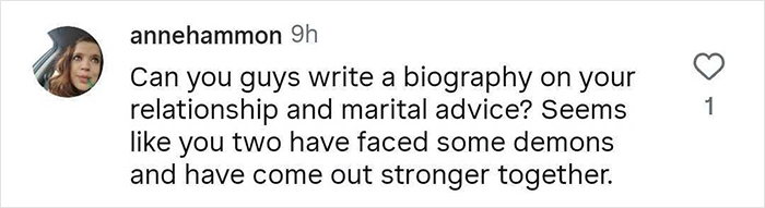 Comment highlighting marital advice request, reflecting on relationship struggles, could be triggering for victims of Kristen Bell's wedding anniversary post.