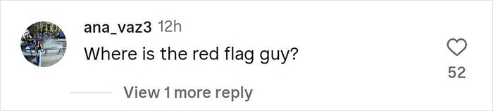 Comment on social media asking where the red flag guy is, related to Kristen Bell wedding anniversary post triggering victims.