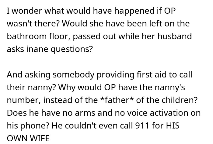 Clueless husband stands and watches as wife passes out with high fever, showing concern but no action.