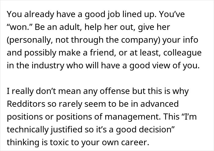 Text explaining job advice, highlighting company claims about market changes and new hire salary increases.