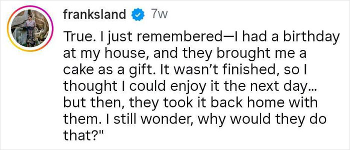 Screenshot of a social media post where a user shares a story about Dutch people not sharing food for free. Screenshot of a social media post where a user shares a story about Dutch people not sharing food for free.