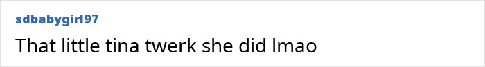 Screenshot of a social media comment reading That little tina twerk she did lmao, related to Taylor Swift hidden jab at her ex in music video.