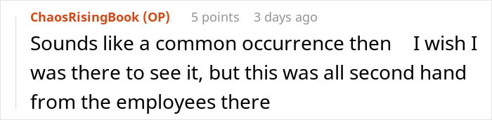 Text comment about woman takes revenge on bakery manager describing a common occurrence from employees&rsquo; perspective.