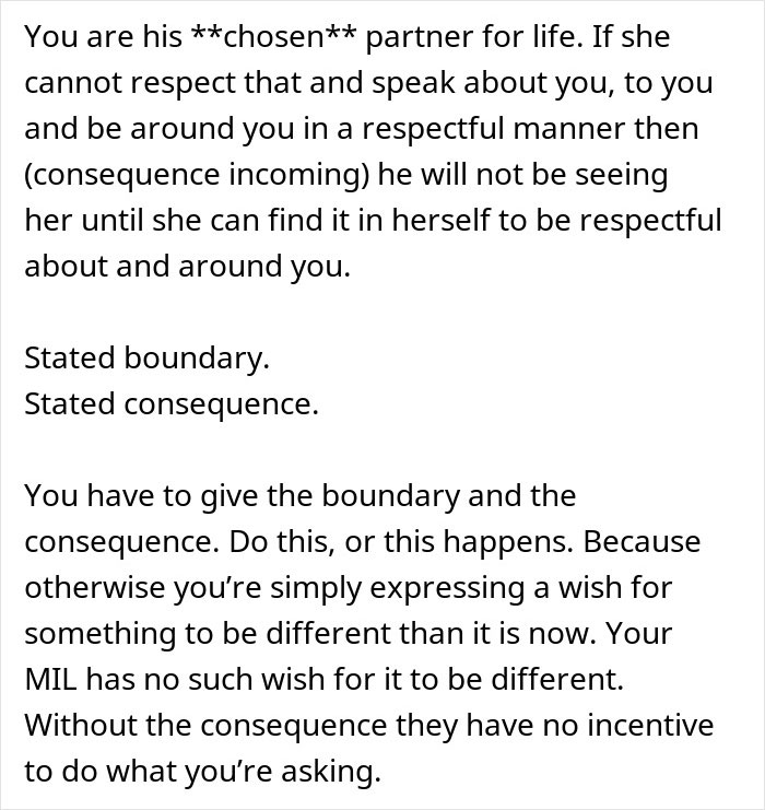 New mom sets firm boundary with MIL over disrespectful behavior to protect her relationship and family harmony.
