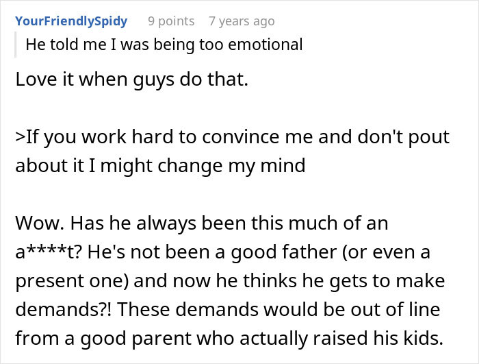 Comment thread discussing a bride&rsquo;s father refusing to attend wedding because it&rsquo;s not on American soil.