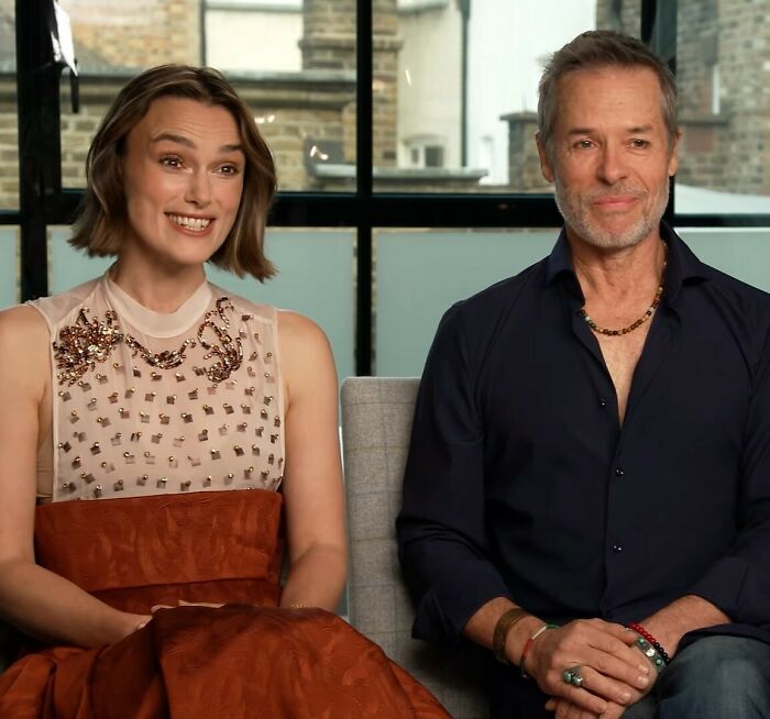 Keira Knightley smiling during an interview amid controversy involving trans activists&rsquo; boycott of Harry Potter.