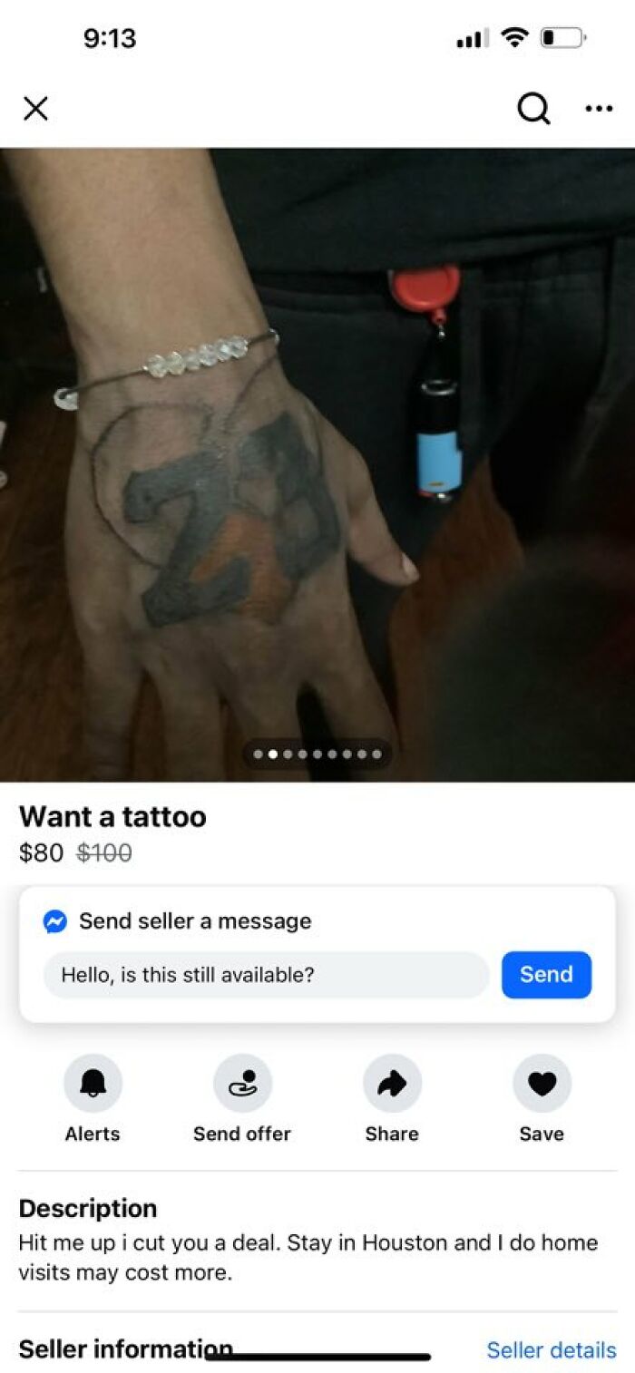 Close-up of a hand tattoo with bold numbers and a partial circle, featured among unusual tattoos allowed on bodies.