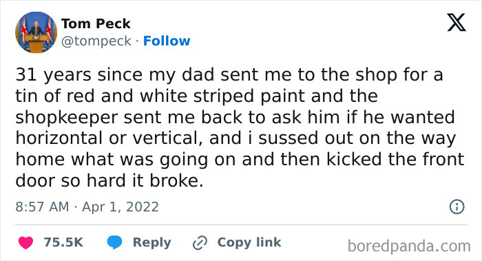 Tweet showing a funny story that fits the theme of 78 funny and random memes from Thunder Dungeon.