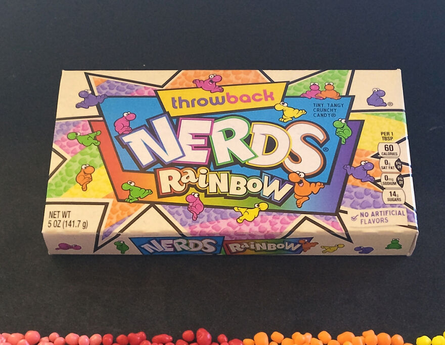 Nerds Rainbow candy box on black background representing popular Halloween candy in 2025 reader’s vote.
