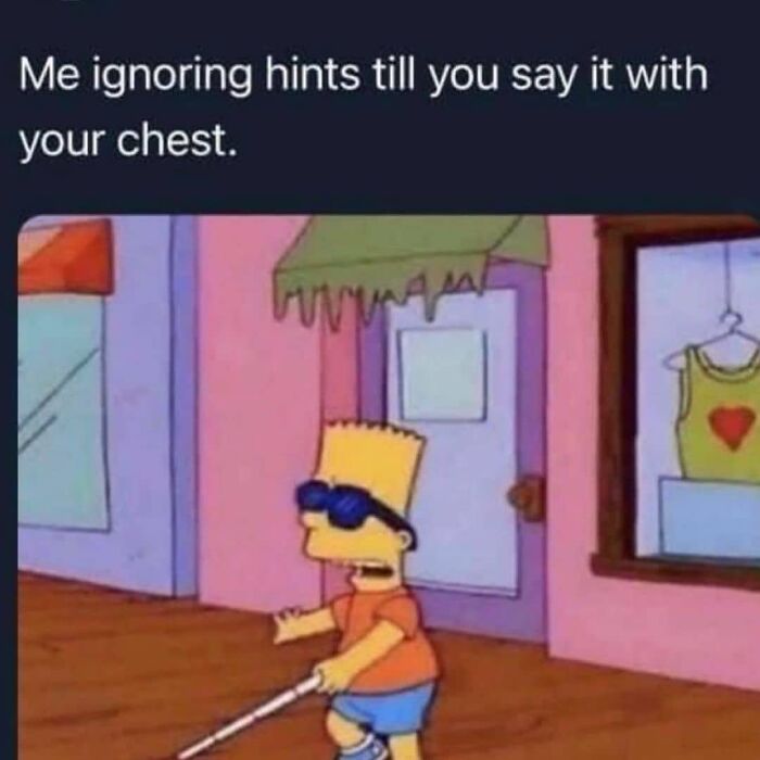 Cartoon character wearing sunglasses and holding a cane, illustrating a hilarious and relatable meme about relationships.