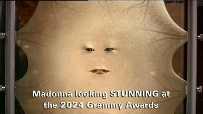 A confusing image of stretched skin with a distorted face, illustrating things getting weirder the longer you look.