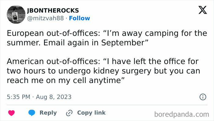 Tweet showcasing facepalm moments highlighting the absence of basic logic and common sense in people’s out-of-office messages.