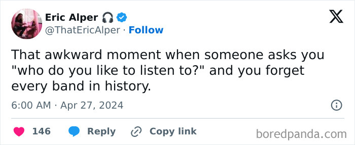 Screenshot of a social media post highlighting an awkward moment, illustrating specific moments in our lives that aren’t original.