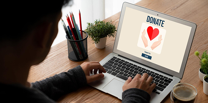 Person using laptop with a donate page open, symbolizing bio mom abandoning 4YO son and later seeking financial support. Person using laptop with a donate page open, symbolizing bio mom abandoning 4YO son and later seeking financial support.