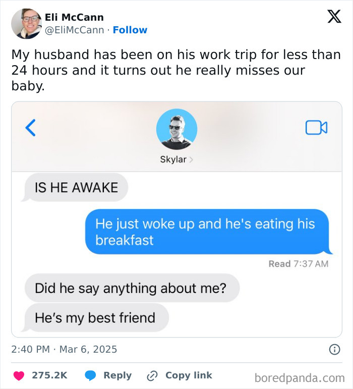 Screenshot of a funny Thunder Dungeon meme showing a dad missing his baby on a work trip.