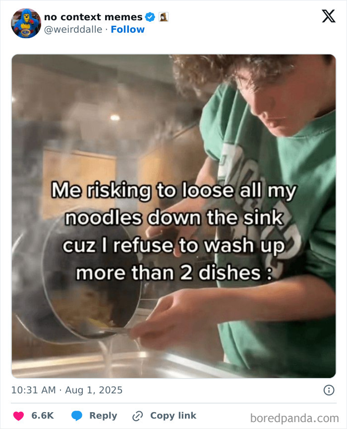 Person risking losing noodles down the sink, illustrating common moments in our lives that aren’t an original experience.
