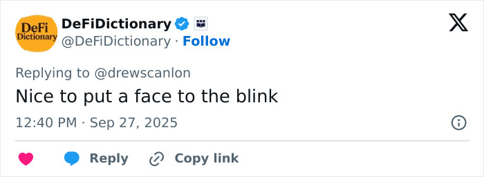 Screenshot of a tweet mentioning the man behind blinking guy GIF, discussing his appearance 8 years after internet fame.
