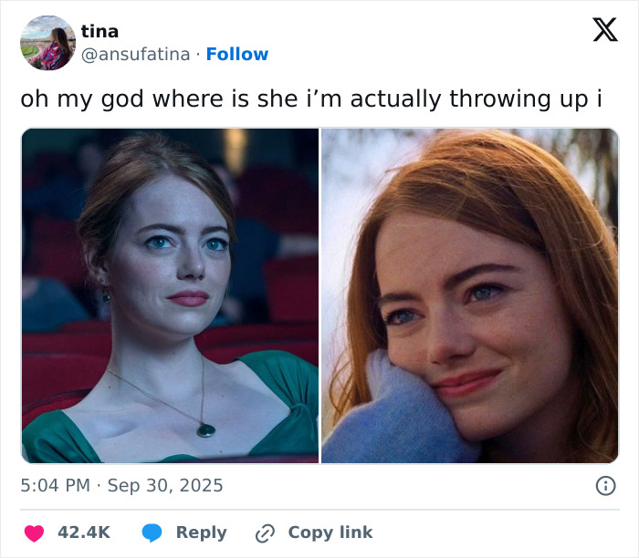 Emma Stone in two photos sparking plastic surgery speculation after Louis Vuitton event, highlighting cosmetic changes debate.