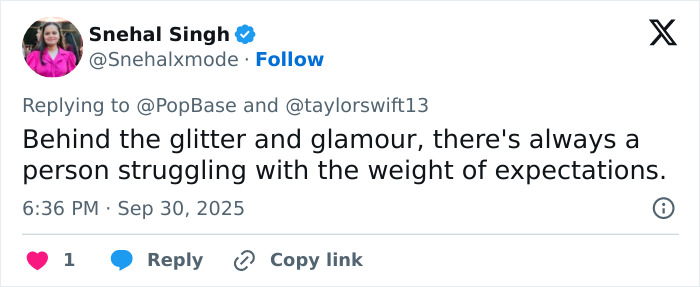 Screenshot of a tweet about Taylor Swift's leaked lyrics from The Life Of A Showgirl, sparking tone deaf backlash. Screenshot of a tweet about Taylor Swift's leaked lyrics from The Life Of A Showgirl, sparking tone deaf backlash.