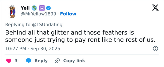 Tweet screenshot showing a user responding to leaked lyrics controversy related to Taylor Swift's showgirl persona. Tweet screenshot showing a user responding to leaked lyrics controversy related to Taylor Swift's showgirl persona.