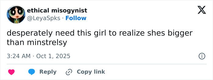 Tweet from user ethical misogynist expressing support, related to rapper under fire for twerking with Sydney Sweeney allegations.