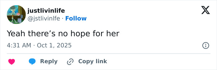 Tweet by user justlivinlife commenting on rapper under fire for twerking with Sydney Sweeney amid red hat allegations.