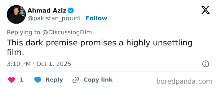 Screenshot of a tweet discussing Nicolas Cage starring as Jesus' dad in a new horror film with a dark, unsettling premise. Screenshot of a tweet discussing Nicolas Cage starring as Jesus' dad in a new horror film with a dark, unsettling premise.