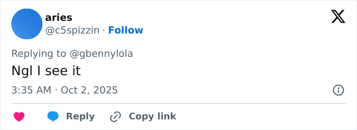 Screenshot of a social media reply expressing how Zendaya fans are convinced she's pregnant after viral photo with Lisa.