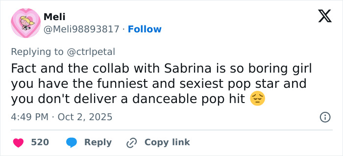 Screenshot of a social media post criticizing Taylor Swift&rsquo;s new album for not meeting fan expectations.