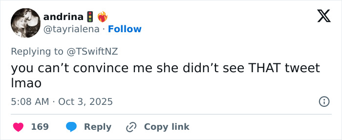 Screenshot of a tweet discussing fans' reaction to Travis Kelce's manhood theme in Taylor Swift's raunchy new song.